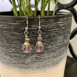 Pink Crystal hanging Earrings